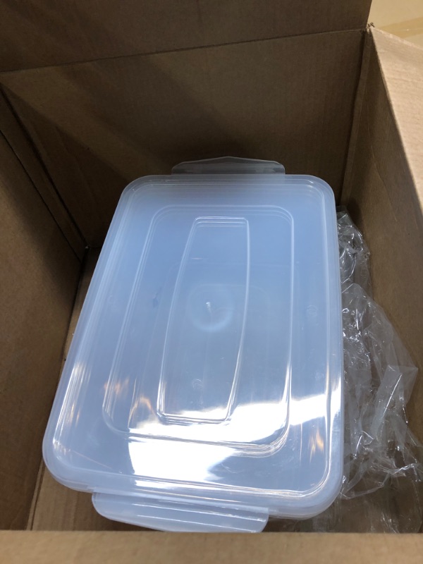 Photo 2 of 13 Quart Plastic Bins Boxes with Lid, 3 Packs
