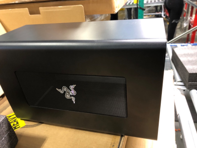 Photo 3 of Razer Core X Chroma Aluminum External GPU Enclosure (eGPU): Compatible with Windows & MacOS Thunderbolt 3 Laptops, NVIDIA /AMD PCIe Support, 700W PSU, 4x USB 3.1, 1x Gbit Ethernet, Chroma RGB, Black Classic Black Core X Chroma eGPU ((GRAPHICS CARD NOT INC