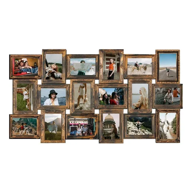 Photo 1 of 18 Piece Classic Gold Family Photo Frame Set 6x4 inch Wall Gallery Collection Picture Frames
