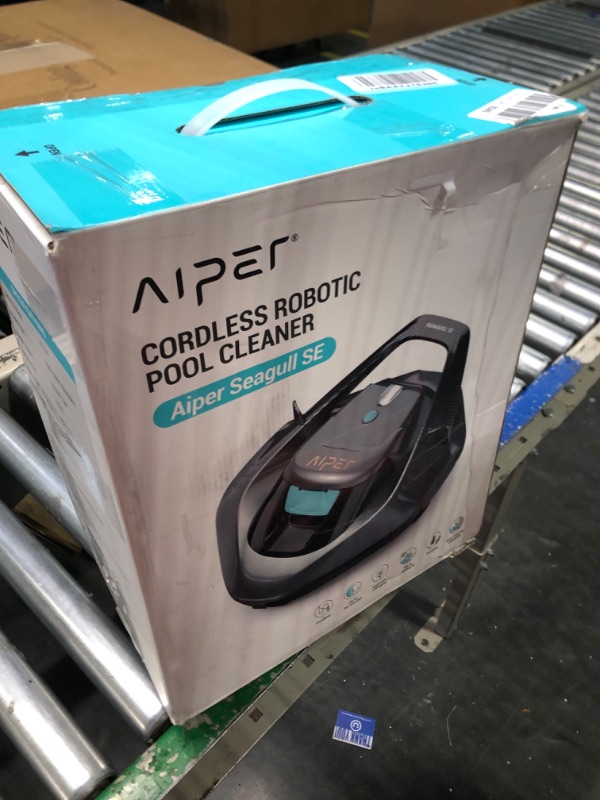 Photo 2 of (2023 Upgrade) AIPER Seagull SE Cordless Robotic Pool Cleaner, Pool Vacuum Lasts 90 Mins, LED Indicator, Self-Parking, Ideal for Above/In-Ground Flat Pools up to 40 Feet - Gray