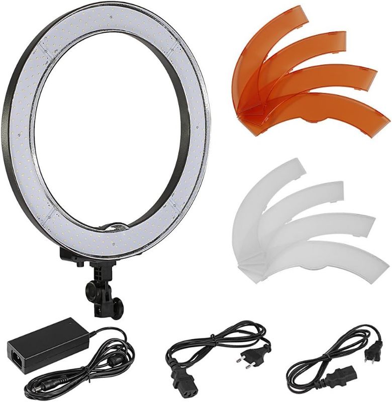 Photo 1 of 18-Inch Ring Light, 55W Dimmable 5500K Light with 240 LEDs Color Filter, Soft Tube and Carrying Bag for YouTube, TikTok, Selfies and Photography, Compatible with Camera and Smartphones