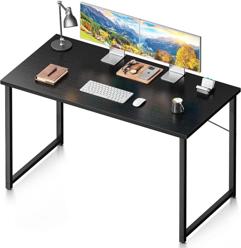 Photo 1 of Coleshome 48 Inch Computer Desk, Modern Simple Style Desk for Home Office, Study Student Writing Desk, Black
