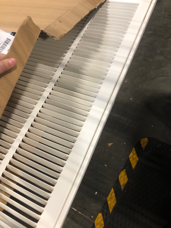 Photo 3 of 25" X 20 Steel Return Air Filter Grille for 1" Filter - Fixed Hinged - Ceiling Recommended - HVAC Duct Cover - Flat Stamped Face - White [Outer Dimensions: 27.5 X 21.75] 25 X 20