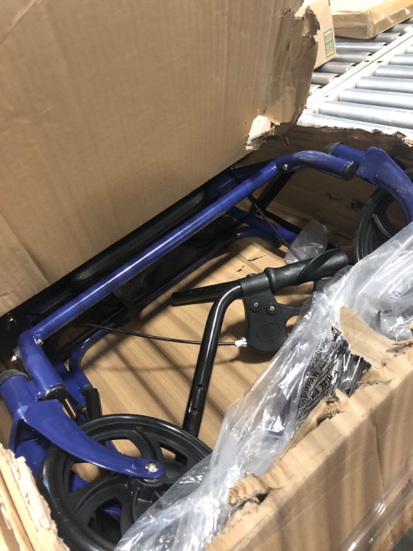 Photo 1 of Drive Medical 10257BL-1 4-Wheel Rollator Walker With Seat & Removable Back Support, Blue