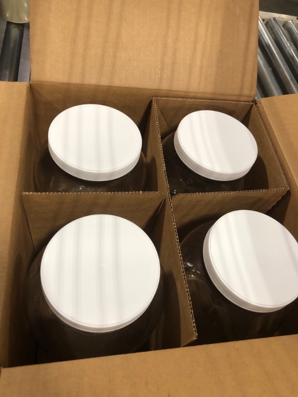 Photo 2 of ***all white lids***
kitchentoolz 4 Pack - 1 Gallon Glass Large Mason Jars Wide Mouth with Airtight Metal Lid - Safe for Fermenting Kombucha Kefir Kimchi, Pickling, Storing and Canning- Dishwasher Safe- Made in USA

