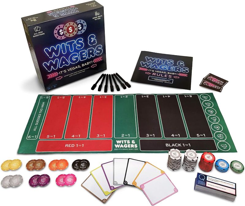 Photo 1 of ****MISSING PIECES****  Wits & Wagers: It's Vegas Baby - A Board Game by North Star Games 3-10 Players - Board Games for Family 25 Mins of Gameplay - Games for Family Game Night-for Kids and Adults Ages 6+ - English Version
