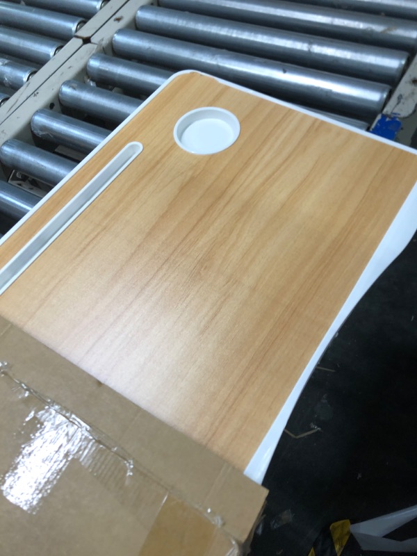 Photo 1 of Laptop Desk for Bed, Laptop Bed Tray Table with Storage Drawer and Cup Holder, Laptop Bed Desk Tray with USB Charge Port, Foldable Bed Table for Writing Working Reading (Yellow)