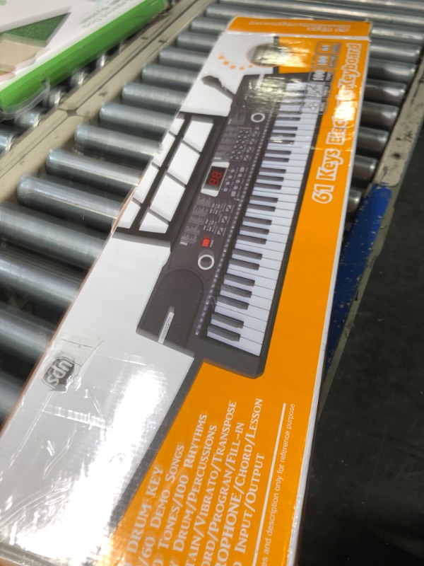Photo 2 of 61 Keys Keyboard Piano, Electronic Digital Piano with Built-In Speaker Microphone, Sheet Stand and Power Supply, Portable Keyboard Gift Teaching for Beginners
