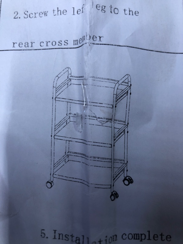 Photo 1 of 3 tier black rolling cart