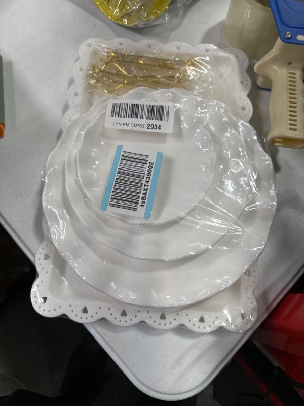 Photo 1 of Cake Stand Set-5 Pcs 3 Tier Cupcake Stand Set-Dessert Table Display Set With 2xlarge 3-Tier Cupcake Stands + 3x Appetizer Trays Perfect For Wedding Baby Shower Home Birthday Tea Party Decoration(Wave)