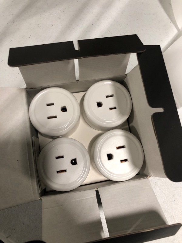 Photo 2 of  Smart Mini Plug Compatible with Alexa and Google Home, WiFi Outlet Socket Remote Control with Timer Function, Only Supports 2.4GHz Network, No Hub Required, ETL FCC Listed (4 Pack), White