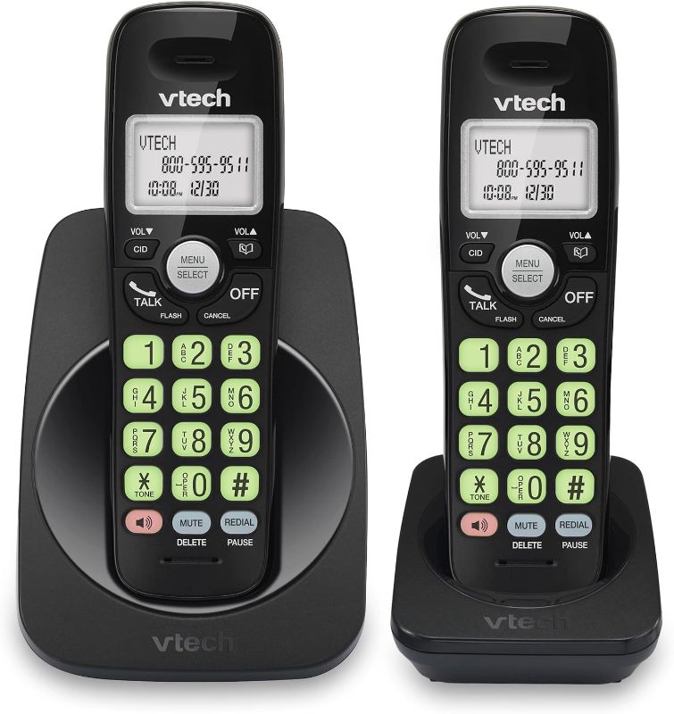 Photo 1 of VTECH VG101-21 Two Handset Cordless Phone, Blue-White Backlit Display, Backlit Buttons, Full Duplex Speakerphone, Caller ID/Call Waiting