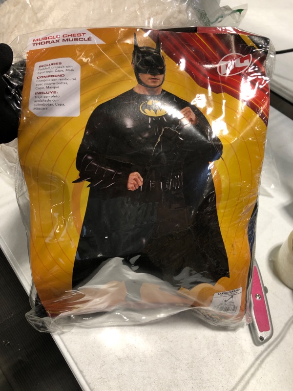 Photo 2 of Rubie's Men's Dc Comics Flash the Movie Batman (Keaton) Deluxe Costume Large As Shown