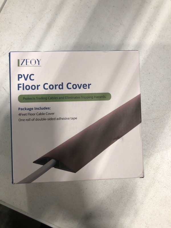 Photo 4 of 4FT Cord Cover Floor, Brown Cord Hider Floor, Extension Cable Cover Power Cord Protector Floor, Cable Management Hide Cords on Floor- Soft PVC Wire Covers - Cord Cavity: 0.47" (W) x 0.24" (H) 4 feet Brown