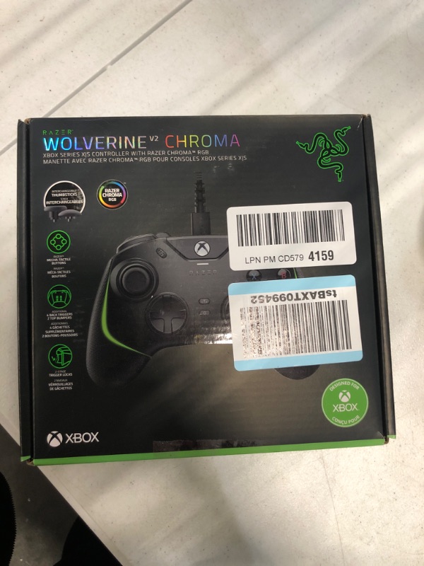 Photo 3 of Razer Wolverine V2 Chroma Wired Gaming Pro Controller for Xbox Series X|S, Xbox One, PC: RGB Lighting - Remappable Buttons & Triggers - Mecha-Tactile Buttons & D-Pad - Trigger Stop-Switches - Black Black Controller Wolverine V2 Chroma