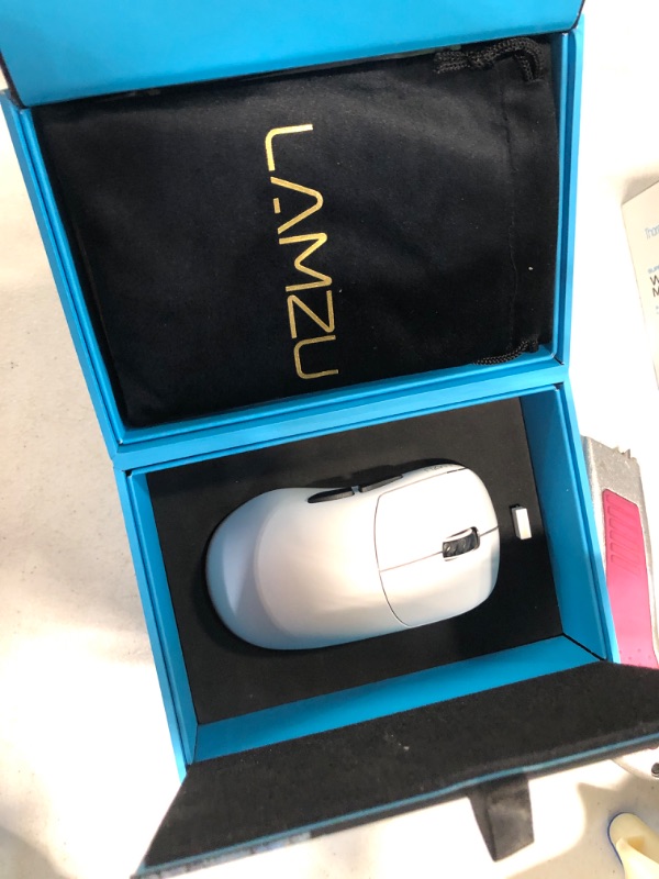 Photo 3 of Lamzu Thorn Wireless Gaming Mouse, Ultra Lightweight 52g, Optical Switch,26000 DPI,Ergonomic,MCU Nordic 52840,Silver TTC,PAW3395 Sensor -Polar White