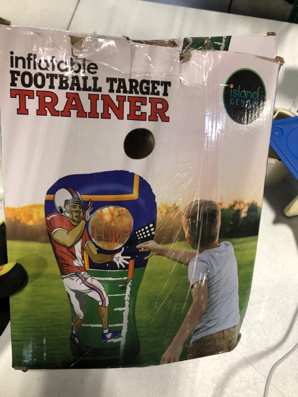 Photo 1 of Island Genius Inflatable Football Toss Target Party Game, Sports Toys Gear and Gifts for Kids Boys Girls and Family