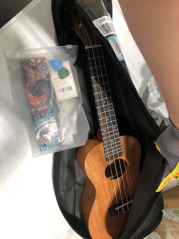 Photo 2 of Ukulele Concert 23 inch Professional Mahogany Solid Top Ukelale for Beginners, Kids & Adults, All in One Bundle with Gig Bag, Digital Tuner, Replacing Strings, Picks, Yukelele Strap, Cloth Concert Manogany