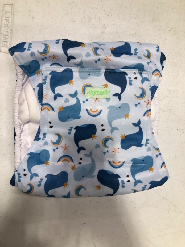 Photo 3 of Babygoal Baby & Toddler Boys&Girls Swim Diapers, Reusable Adjustable Washable One Size Fits 6M-3T Gifts and Swimming Lessons 3 Pack 3ZSD26 Boat,whale,seaweed Large (Pack of 3)