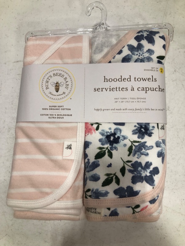 Photo 1 of Burts Bees Baby Infant Hooded Towels Botanical Gardens Organic Cotton, Unisex Bath Essentials and Newborn Necessities, Soft Nursery Towel with Hood Set, 2-Pack Size 29 x 29 Inch Botanical Gardens 2-Pack