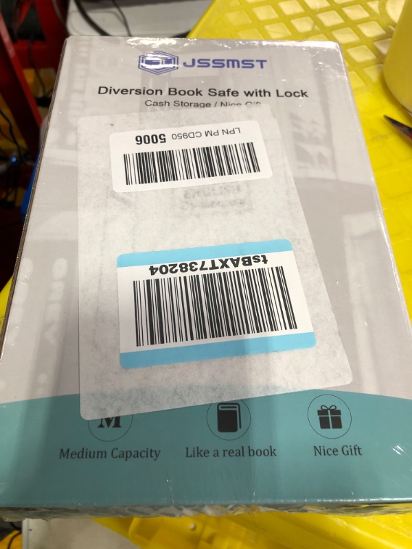 Photo 4 of Book Safe with Combination Lock - Jssmst Home Dictionary Diversion Metal Safe Lock Box for Home Office Code Lock Money Box High Capacity, 9.5 x 6.2 x 2.2 inch, SM-BS0406L, navy large
