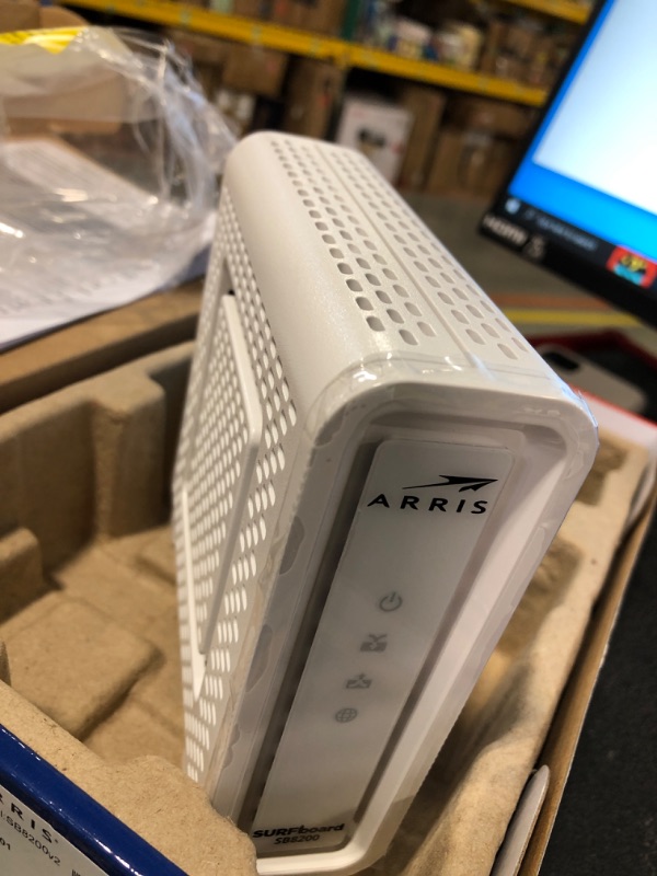Photo 2 of ARRIS Surfboard | SB8200 DOCSIS 3.1 Modem (1 Gbps Max Internet Speeds) & W130 mAX Plus Mesh AX7800 WiFi 6 AX Router System Bundle (WiFi Coverage 6,000 sq ft) | Mesh with Your Cable Internet DOCSIS 3.1 Modem + AX7800 Mesh System