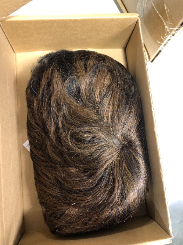 Photo 2 of HAIRCUBE Pixie Cut Wigs Black mix Brown for Black Women Pixie Cut Human Hair Wigs Short Remy Hair Black with Brown Color Short Black Layered Wavy Wigs (pixie cut wig, black with brown)