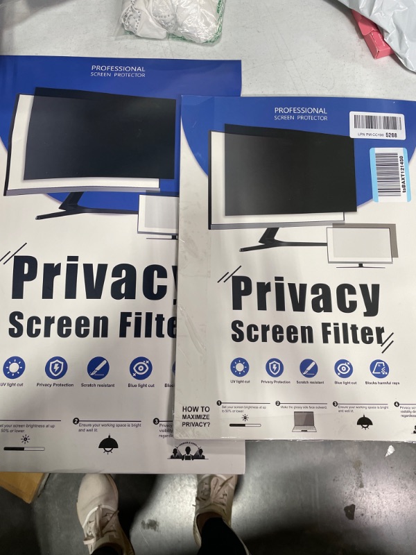 Photo 3 of [2-Pack] 20 - 24 inch  Privacy Screen for Monitor Computer Screen Privacy Filter for 16:9 Widescreen Monitor Desktop PC Monitor Privacy Film Monitor Privacy Shield and Anti-Glare Protector
