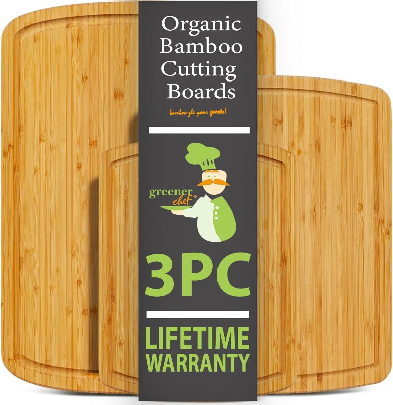 Cutting Board Set of 3 with Lifetime Replacements - Wood Cutting Board ...