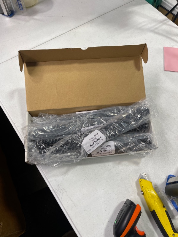 Photo 1 of 50 Pack,Plastic Spiral Binding Coils, 16mm(5/8"),130 Sheet Capacity,4:1 Pitch, Black Binding Coils
