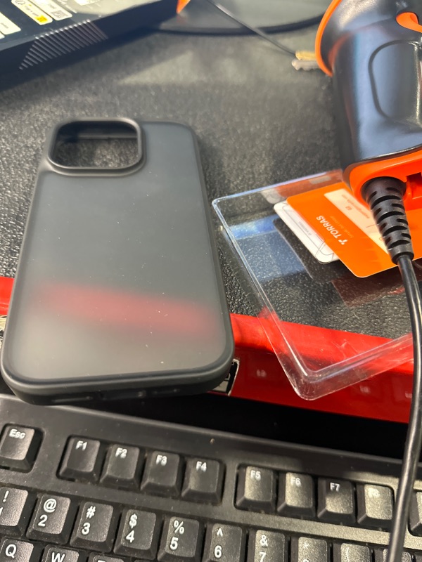 Photo 1 of TORRAS Shockproof for iPhone 15 Pro Case 6.1", 12FT Military Grade Drop Tested, Anti-Fingerprint Anti-Scratch Semi-Clear Back with Silicone Slim Thin Protective Phone Case for 15 Pro, Black Titanium