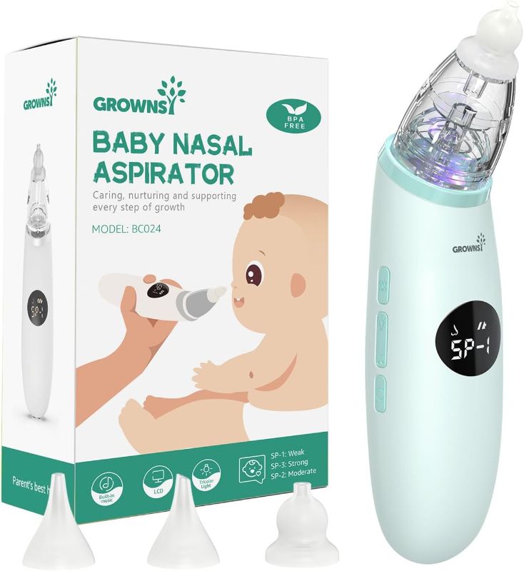 Photo 1 of Baby Nasal Aspirator | Baby Nose Sucker | Baby Nose Cleaner, Automatic Booger Sucker for Baby, Rechargeable, with Pause & Music & Light Function?Green?
