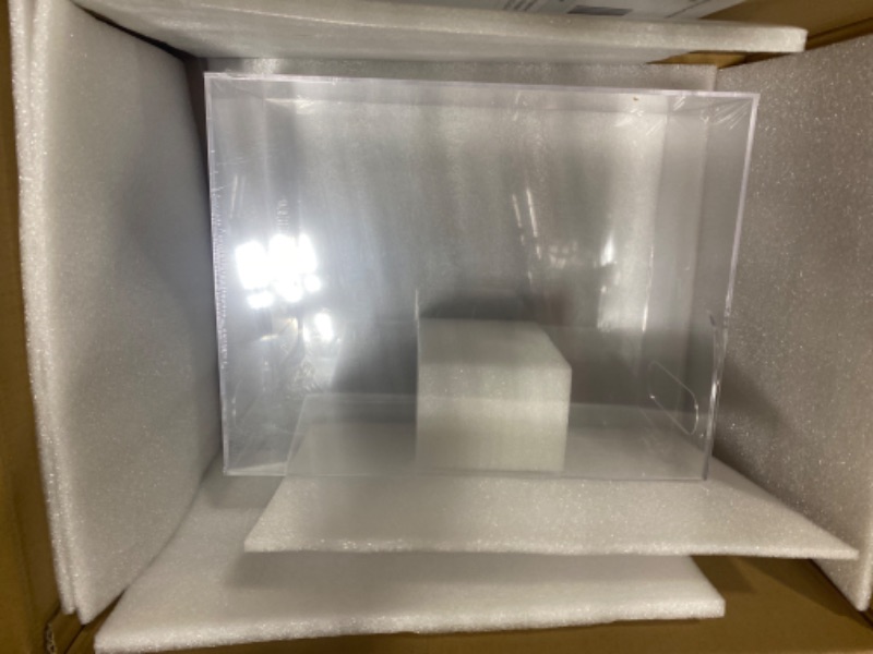 Photo 1 of 3 Pieces Acrylic File Organizer Acrylic Desktop File Box with Handle Hanging File Folder Box Clear File Holder Filing Box for Office Home School Letter Size File Folder Storage, 12.2 x 5.5 x 9.4 Inch****only one box