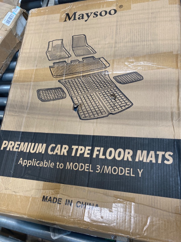 Photo 3 of Maysoo Tesla Model Y Floor Mats, Tesla Model Y 5-Seat 2020-2023 Accessories, All Weather Floor Mat Front Rear Cargo Liner Mat, Heavy Duty Floor Mats (Set of 6) Model Y floor mats (set of 6)
****FACTORY SEALED**//