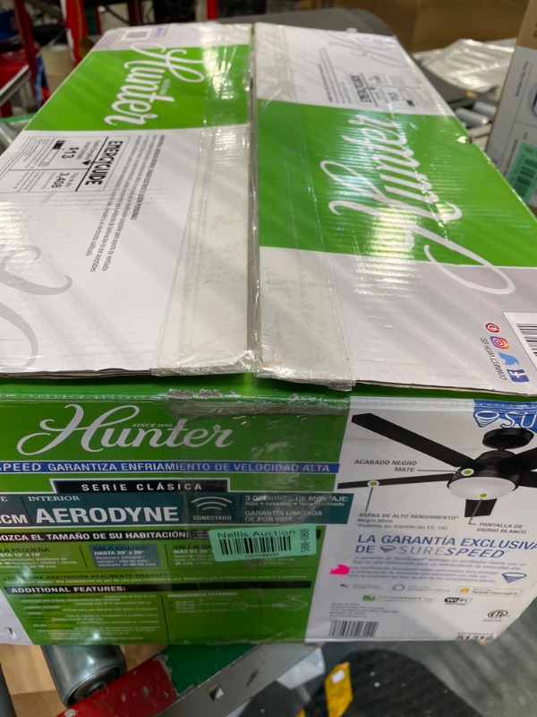 Photo 1 of **USED**FOR PARTS**Aerodyne 52 in. Indoor Matte Black Smart Ceiling Fan with Light Kit and Remote Control