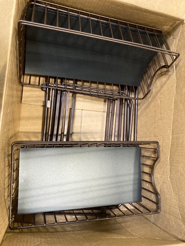Photo 1 of 2 Pack - 2-Tier Under Sink Cabinet Organizer with Sliding Storage Drawer, Desktop Organizer Shelf Baskets, Pull Out Drawers for Kitchen, Countertop, Cabinet, Pantry, Under The Sink, Bathroom, Brown