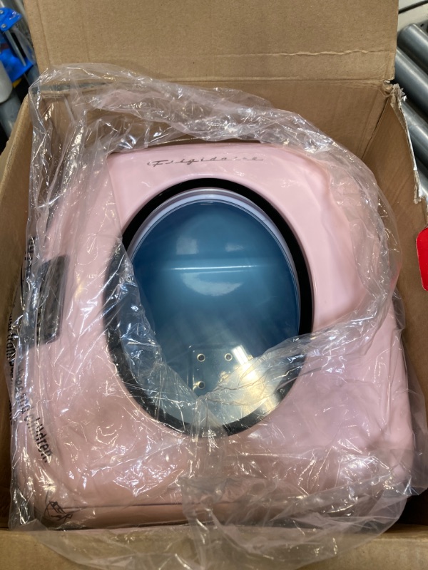 Photo 3 of **** MISSING CORD TO MAKE IT FUNCTIONAL****FRIGIDAIRE EFMIS462-PINK 12 Can Retro Mini Portable Personal Fridge/Cooler for Home, Office or Dorm, Pink PINK Cooler ***USED*** 