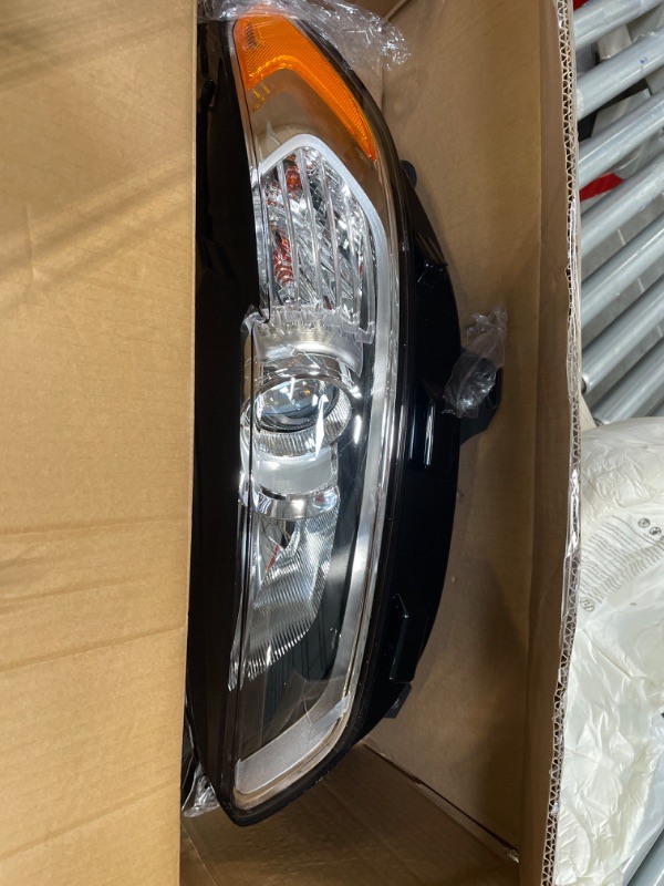 Photo 2 of Dasbecan Halogen Headlights w/bulbs Compatible With Ford Fusion 2013-2016 Left Driver Side Chrome Projector Headlamp Assembly Replaces# FO2503304 Ford Fusion Left