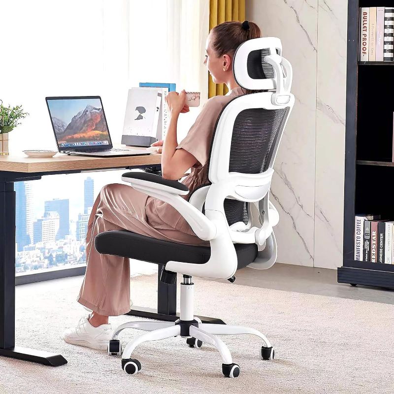Photo 1 of Ergonomic Office Chair Desk Chair, Gaming Chair, Computer Chair, Home Mesh Office Desk Chairs with Wheels,Comfortable Office Chair (Black&White)
