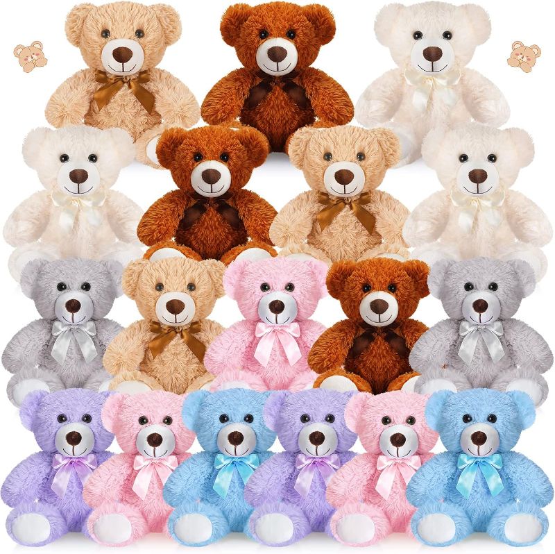 Photo 1 of 
Zhanmai 18 Pcs 14 Inches Bears Stuffed Animal Brown Bears Bulk Plush Bear Toys for Baby Shower Decorations Props Gender Reveal Animal Doll Birthday Party...
Color:Mixed Colors