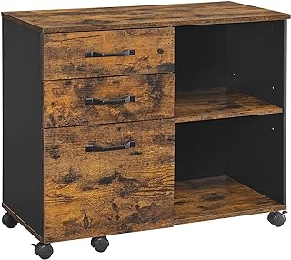 Photo 1 of **SIMILAR TO PICTURE**VASAGLE File Cabinet, Filing Cabinet with 3 Drawers, Printer Stand, Fit A4, Letter Size, Hanging File Folders, Modern Farmhouse Style, for Home Office, Honey Brown UOFC054T41