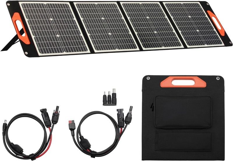 Photo 1 of Portable Solar Panel 100W for Power Station Generator,20V Foldable Solar Panel Kit with MC-4 Fast Charger,Waterproof IPX5 Solar Charger for Outdoor Camping Hiking Off-Grid Living
