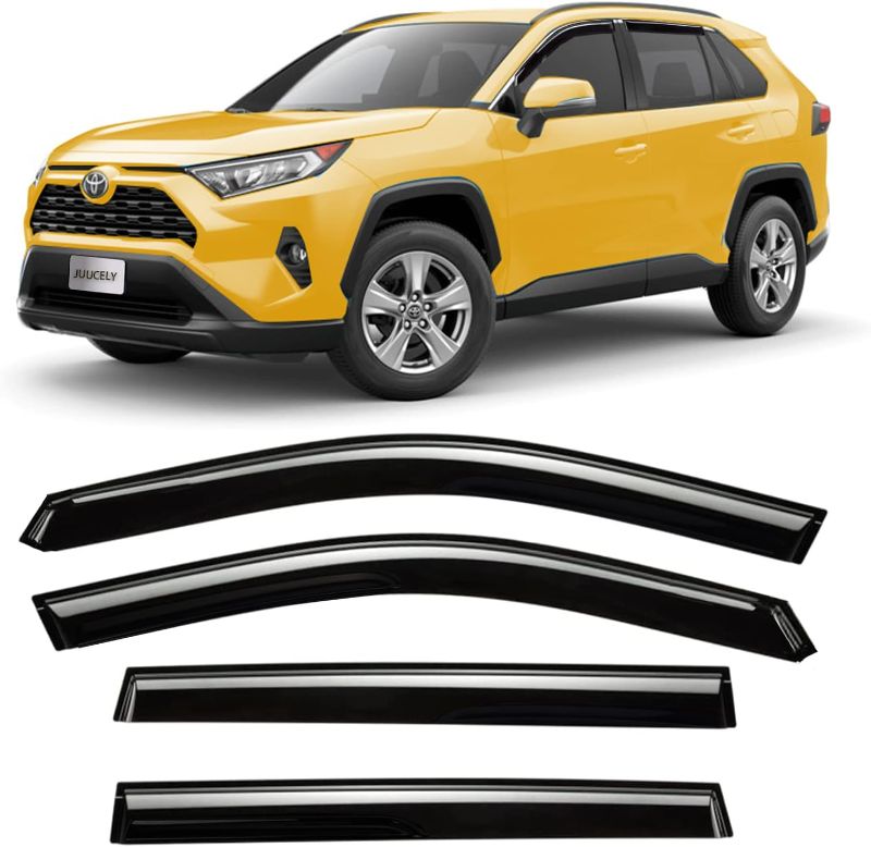 Photo 1 of Tape-on Side Window Visors Vent Deflectors for Toyota RAV4 2019 2020 2021 2022, Sun Rain Guards Smoke Tinted 4pcs
