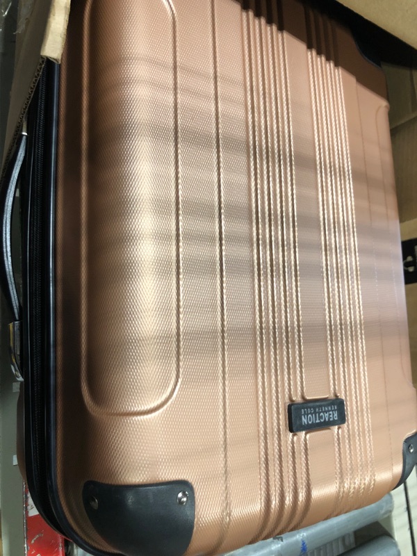 Photo 3 of **USED** Kenneth Cole Reaction Out Of Bounds 20-Inch Check-Size Lightweight Durable Hardshell 4-Wheel Spinner Upright Luggage OS Rose Gold