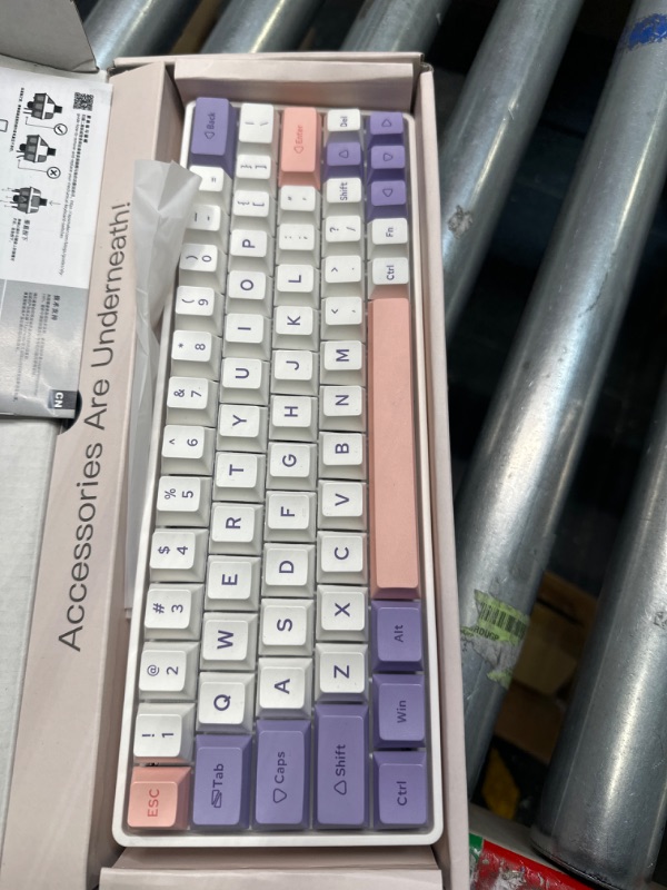 Photo 2 of EPOMAKER EP64 60% Mechanical Keyboard, Wireless Gaming Keyboard, 2.4GHz/Bluetooth 5.0/USB-C Custom Keyboard, Hot Swappable, NKRO, Programmable wtih Dye-sub PBT Keycap for Mac/Win (Wisteria Switch)