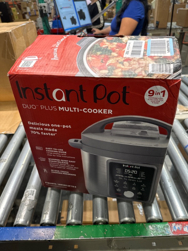 Photo 2 of **USED FOR PARTS** Instant Pot Duo Plus, 6-Quart Whisper Quiet 9-in-1 Electric Pressure Cooker, Slow Cooker, Rice Cooker, Steamer, Sauté, Yogurt Maker, Warmer & Sterilizer, Free App with 1900+ Recipes, Stainless Steel 6QT Duo Plus