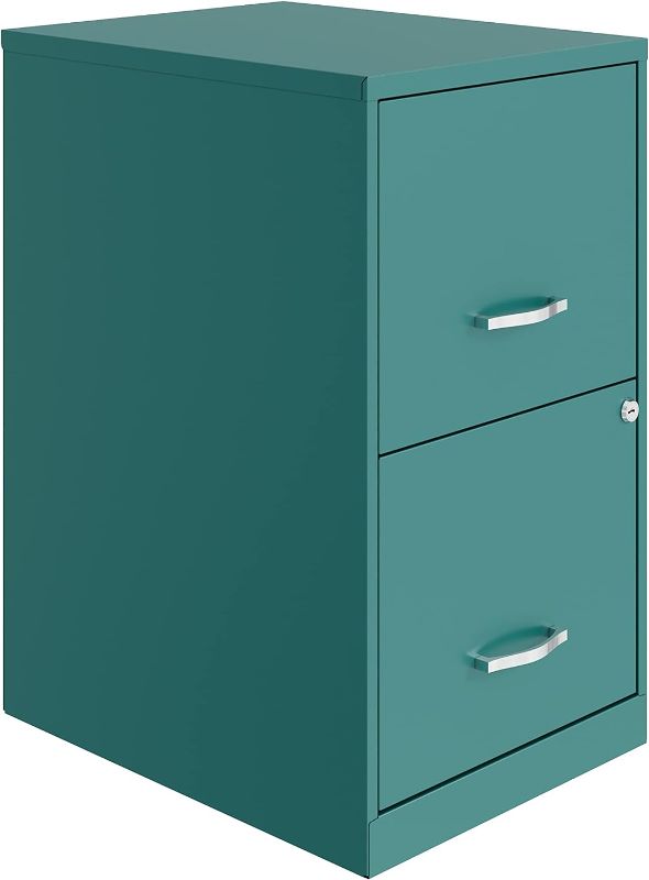 Photo 1 of 18in 2 Drawer Metal File Cabinet Teal, Letter Size, Fully Assembled