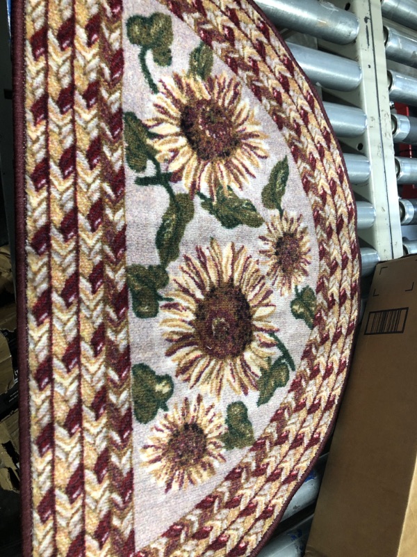 Photo 3 of **USED** Brumlow MILLS Sunflower Braid Printed Pattern Rustic Floral Area Rug for Kitchen, Entryway, Bathroom Mat and Home Décor, 19" x 31", Sunset Sunset 19 in x 31 in