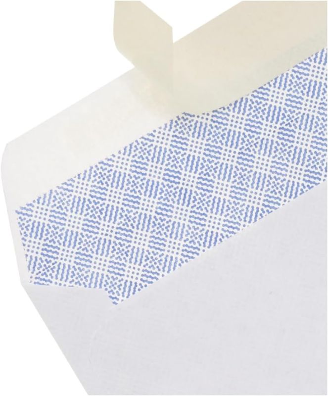Photo 1 of Amazon Basics #10 Security-Tinted Self-Seal Business Envelopes with Left Window, Peel & Seal Closure - 500-Pack, White Tint Peel & Seal Single Left Window Envelopes