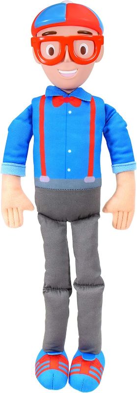 Photo 1 of Blippi BLP0013 Bendable Plush Doll, 16” Tall Featuring SFX-Squeeze The Belly to Hear Classic catchphrases-Fun, Educational Toys for Babies, Toddlers, and Young Kids